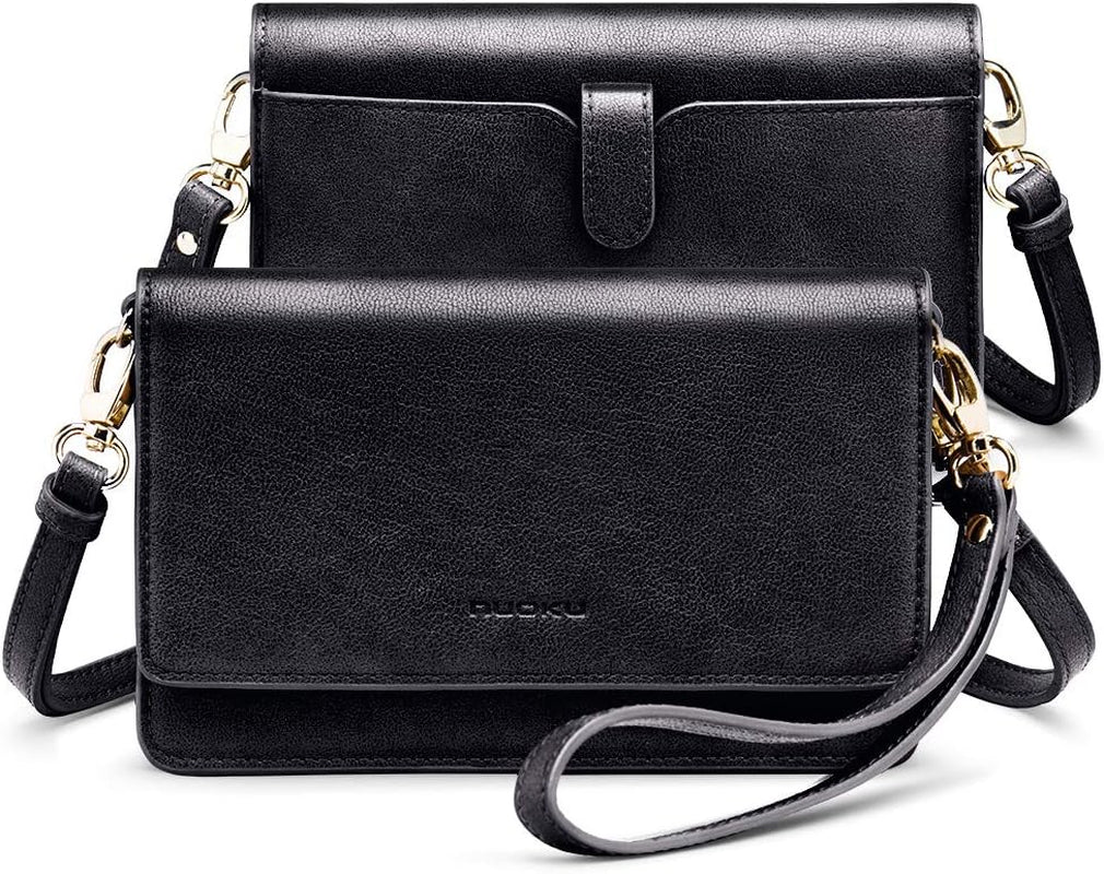 Women Small Crossbody Bag Cellphone Purse Wallet with RFID Card Slots 2 Straps Wristlet(Max 6.5'')