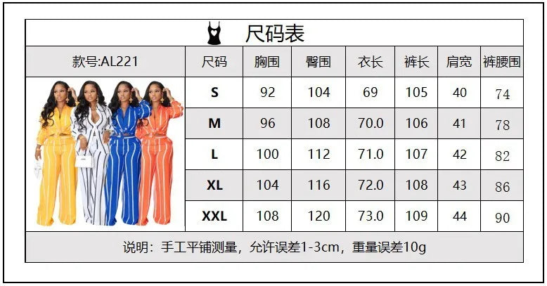 Women Outfit Two Piece Set Elegant Blouse Striped Print Long Sleeve Loose Fit Casual Summer Wear Female Clothing Sets Style